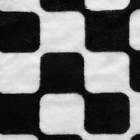 Поддръжка руно Плюш хвърлят одеяло, черно и бяло проверка, стандартно хвърляне