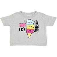 Inktastic обичам сладолед със сладък сладолед конус подарък малко дете или тениска за момиче