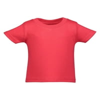 Тениски за бебешко и малко дете с късо ръкав на Marky G памучна фланелка от екипаж на екипаж, червено черен хедър