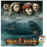 Карибските пирати на Дисни: В края на света - DVD един лист стенен плакат с дървена магнитна рамка, 22.375 34