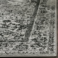 Adirondack Wyatt Традиционен килим за бегач, сиво черен, 2'6 22 '