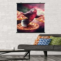 Джеймс Букър - Забавен космически ленив с плакат за стена за пица, 22.375 34