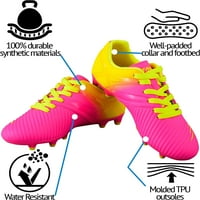 Визари детска Лига торф закрит открит футболни обувки за момчета и момичета, розово жълто-2