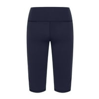 Летни есенни товарни панталони за жени, дамски модни женски гамаши с дължина на коляното с висока талия за йога тренировка Капри