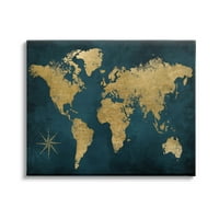 Ступел индустрии син компас модел карта графично изкуство Галерия увити платно печат стена изкуство, дизайн от Натали Карпентиери