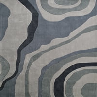 Обединени тъкачи Амой Бларни абстрактно сив Тъкани Полиестер област килим или бегач