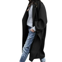 USMIXI WOLL палто за жени Зима плюс размер Опасно палто за жени за ежедневни солидни зимни леки уютни вълнени дълги палто с дълъг