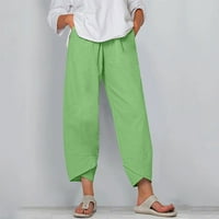 Гамаши за далмация дребни панталони за жени работят ежедневни панталони памук направо плаж дами ежедневни панталони с джобове