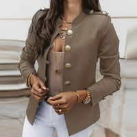 Дамски зимни палта плюс размер женски плътно цвят с дълги ръкави с тънка кост с малък костюм с късо палто