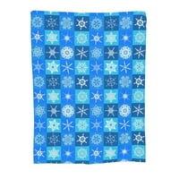 Синьо одеяло за хвърляне на снежинки, супер меко антилигиращо одеяла с фланели, 40 x30