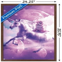Джеймс Букър-Кити Котка Езда На Космоса Галактика Еднорог Плакат Стена, 22.375 34 В Рамка