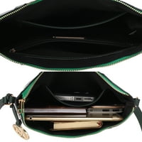Колекция дамска чанта за рамо от Мелин Фау Крок и змия, зелена