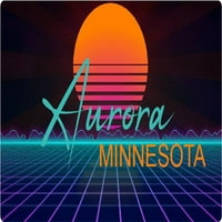Aurora Minnesota Vinyl Decal Stiker Retro Neon Design