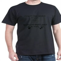 Cafepress - Компютърна гениална татко тъмна тениска - памучна тениска