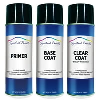 Спектрални бои Съвместим заместител на Nissan KN Granite Pearl: Oz. PRIMER, BASE и CLEAR Touch-Up Spray Paint Поставя подбрана: