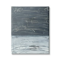 Ступел индустрии модерен сив Абстрактен Хоризонт хаотична линия драскане живопис, 20, дизайн от Бронуин Бейкър