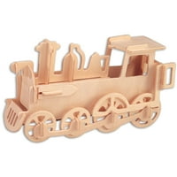 Озадачен влак 3D пъзел за строителство на дървени занаяти