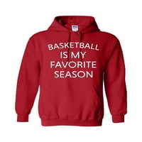Баскетболът е любимият ми сезон Unise Hoodie-Red-Large