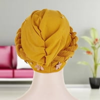 RuhuaDgb Turban Flowers Naked Fau Pearls Многофункционален възрастен декорация на косата плитки за коса за пътуване