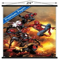 Marvel Comics - Spider -Sterv - Удивителният плакат на Spider -Man Wall с дървена магнитна рамка, 22.375 34