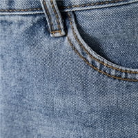 Панталони на Kakina за мъже Просвещение Мъже случайни твърди соли с дължина на коляното с цип, измити тери дънки