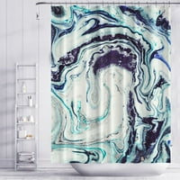 Северно градиент мраморен душ завеса синьо злато 3d печат текстура сгъстяване на водоустойчиви полиестерни завеси за баня с куки