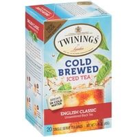 Twinings Cold Brewed Iced Tea торбички, английски класически неподсладен черен чай, кутията за броене