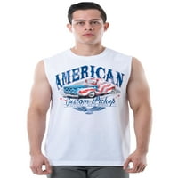 Начин да отпразнуваме Мъжки Американа Графичен мускулен потник, размери с-3ХЛ