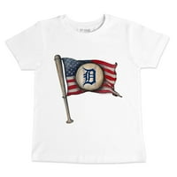 Младежта мъничка тениска на бяла ретро тени на бейзбол на Детройт
