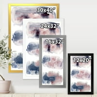 Дизайнарт 'сини и розови облаци с бежови петна и' модерна рамка Арт Принт