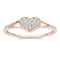 Имперски 1 6кт ТДВ диамант 10к Розово злато диамант сърце форма Сплит джолан мода пръстен
