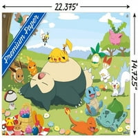 Pokémon - Групов плакат за стена за пикник с pushpins, 14.725 22.375
