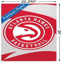 Атланта Хоукс - плакат за стена на лого, 22.375 34
