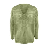 Podplug Fashion Mens Дълги ръкави върхове, европейски и американски стил V-образен пуловер Мъжки плътно цвят с дълъг ръкав с дълъг