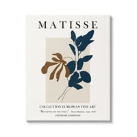 Ступел индустрии смели модерни растителни силуети на листа Матис текст платно стена изкуство, 40, дизайн от Рос Русева