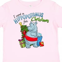 Inktastic искам хипопотам за коледно подарък малко дете или тениска за момиче