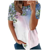 Strungten Women's Fashion Casual Print Cirto-lect с къси ръкави отпечатани тениски Женски летни върхове